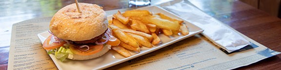 Hamburger and fries at Mirabilandia